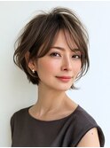 白髪ぼかし脱白髪染め似合わせショートボブレイヤー40代50代60代