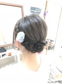 編み込みアップアレンジ【ブライダルヘアメイク　立川/立川南】