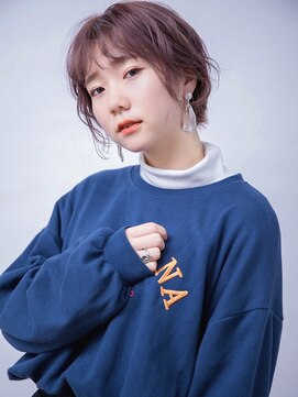 キッカ(kicca) 【kicca】ショートボブ×ピンクグレージュ