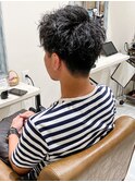 メンズショートアップバングかき上げヘアソフトツーブロック短髪