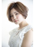 ルーズな毛流れにこなれ立体感ショートボブ