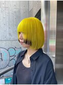 【心斎橋】【デザインカラー】☆キイロ　ボブ☆