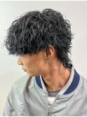 マッシュウルフメンズパーマスパイラルパーマツイスパ波巻き