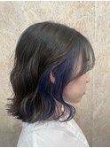 ブルー／インナーカラー／イヤリングカラー