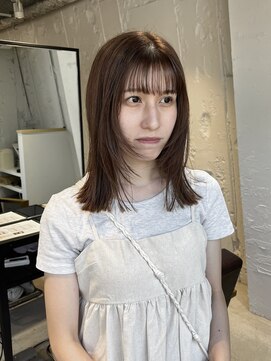 コフィー バイ メルト 吉祥寺(cofy by melt) 【中澤彩乃】顔まわりレイヤーミディアムワンカールブラウン前髪