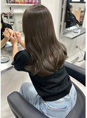 10141秋色くすみベージュシャギーボブレイヤーオリーブベージュ