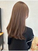 透明感カラーシアーベージュ＊毛先ワンカールニュアンスカラー