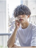 スペインカールスパイキーショートブルーブラック韓国マッシュ