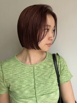 サンク 原宿 表参道(cinq)&nbsp;ミルクティーグレージュ暗めアッシュブラウン長めボブ結べるボブ