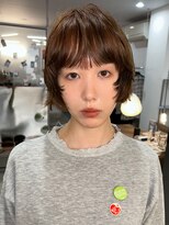 カルテ(QUARTE)&nbsp;ピクシーボブ　ニュアンスパーマ　ブラウンベージュ