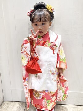 横浜七五三３歳日本髪ヘアアレンジ着物着付けヘアセット