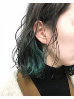 ソレイユ(Soleil)&nbsp;インナーカラー/グリーン/ボブ/ブリーチ/表参道【松本匡介】