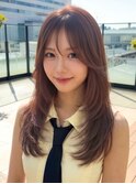 【髪質改善】ロングセミディ姫カットワンカールシアーカラー