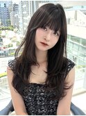 美髪レイヤーカット/顔まわりレイヤー/ストレートロングレイヤー