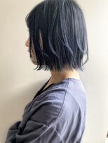 エル セルカ 高田馬場(el CERCA)&nbsp;切りっぱなし外ハネ×ラフレイヤーボブ×ブルーブラックカラー