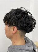 10代20代韓流☆ツイストパーマショートマッシュアッシュブラウン