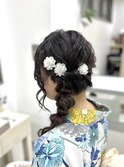 サイド玉ねぎアレンジ編み下ろし
