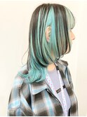 ターコイズブルー インナーカラー@原宿