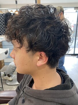 スウェル 船橋店(Swell) MEN'S/マッシュパーマ/ウルフ/アッシュブラック/カルマパーマ2