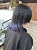 ブラック/ブルーバイオレット/インナーカラー/ウルフカット