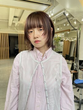 メゾンアクア 表参道(Maison ACQUA) ◎外ハネボブボブウルフワイドバングイメチェンヘアスタイル