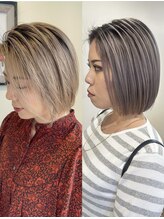 ハイク(HYKE) ←左ベージュ系　バレイヤージュ　グレー系右→
