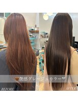 ロミー 本厚木(ROMMY.)&nbsp;艶感グレージュ酸性ストレート縮毛矯正ナチュラルレイヤーカット