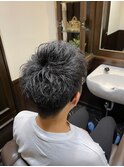 ツーブロアップバング/アイロンパーマ/メンズカット/ショート