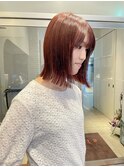 チェリーピンクカラー　ボブ