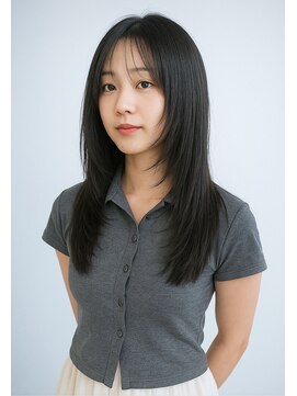 ゲイン(Gain) 大人上品ロングレイヤー×透け感シースルーバング