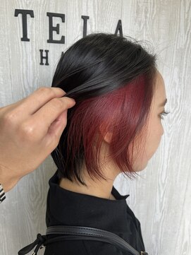 テーラヘアー 湘南台店(TELA HAIR) ショートレイヤー×インナーピンク