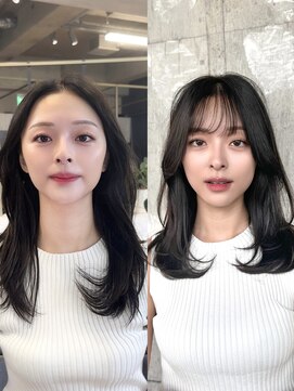 ロビー 表参道(ROBBY) ミディアムレイヤーカット/20代30代40代/顔周りカットワンカール