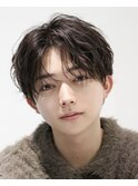 メンズヘアシャドウパーマセンターパート
