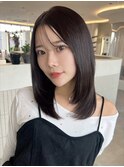 三重顔周りレイヤーカット顔周りカットハッシュカット髪質改善