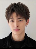 韓国アクティブショート刈り上げ無しセンターパートアップバング