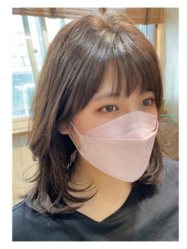 シュクルヘアー(Sucre Hair) 韓国風前上りレイヤーボブ＊ダークグレージュ