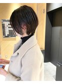 ＊大人ショートヘア 丸み ベージュカラー グレージュ 三宮美容室