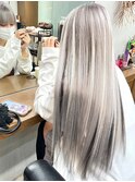 シールエクステ×ホワイトアッシュ★ハイライト&ローライトMix