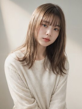 エルバイアールエルジー 吉川美南店(L by RLG) 似合わせカット薄めバンググレーベージュ黒髪美髪