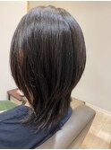 レイヤーカットミディ艶カラ-