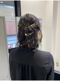 肩ラインボブ　お呼ばれヘアアレンジ