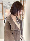 "久保田"ナチュラル内巻きボブ地毛風ストレートパーマ