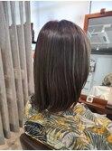 30代40代髪質改善カラーアッシュベージュ艶感ストレート