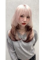 ホワイトピンク×エンドカラー  レイヤー