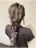 編みおろしアレンジ 結婚式 ヘアセット