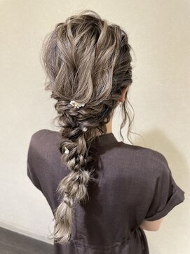 スーパーカット キタサンジュウニショップ(SUPER CUT KITA32SHOP) 編みおろしアレンジ 結婚式 ヘアセット