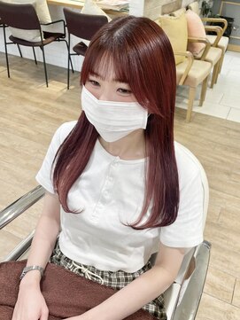 テトラ バイ ネオリーブ 横浜西口店(tetra by neolive) レッド×ピンクインナー　デザインカラー　ケアブリーチ　横浜★