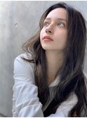 愛されロング　ナチュラルパーマ　かきあげロング　重軽ウェーブ
