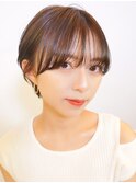 丸みショート×シースルーバング