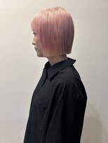 ロックス バイ マグ 松本(rocks BY MAG)&nbsp;ハイトーンホワイトピンク×韓国風切りっぱなし小顔ボブ
